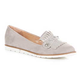 Seastar Mocassins En Daim À Franges gris 1