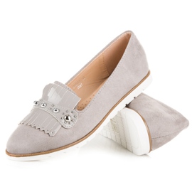 Seastar Mocassins En Daim À Franges gris 3