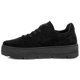 Baskets en daim sur la plateforme le noir 3