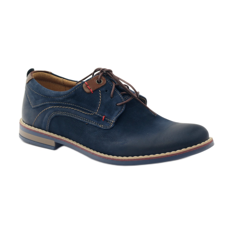 Chaussures casual Riko 842 bleu marine brun 1