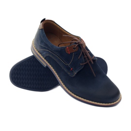 Chaussures casual Riko 842 bleu marine brun 3