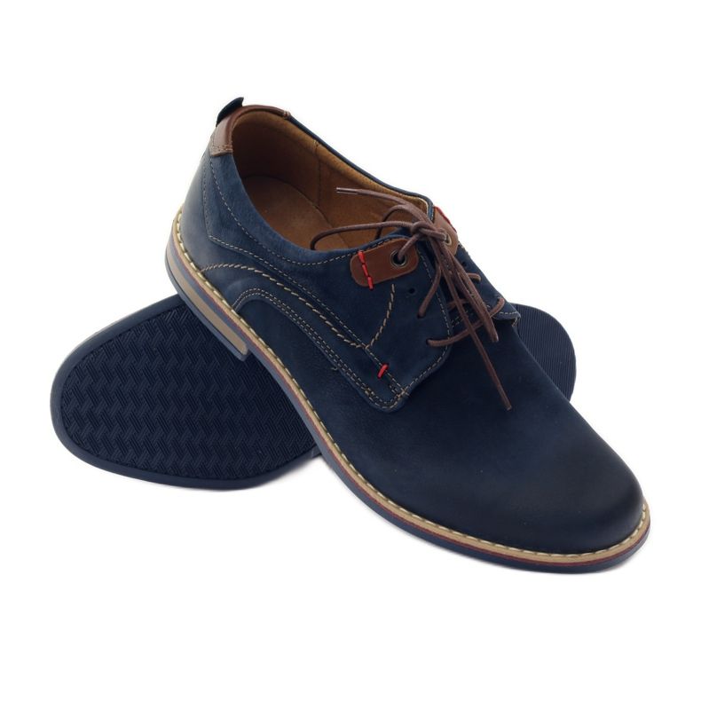 Chaussures casual Riko 842 bleu marine brun 3