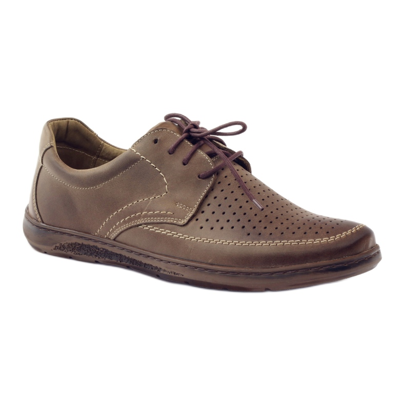 Chaussures pour hommes Riko, chaussures perforées 848 marron brun 1
