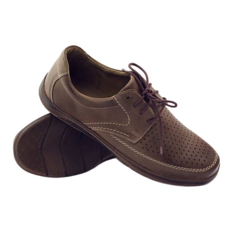 Chaussures pour hommes Riko, chaussures perforées 848 marron brun 3