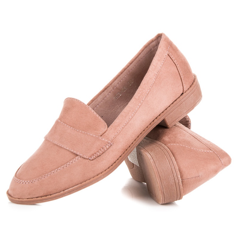 Comer Mocassins en daim rose 2