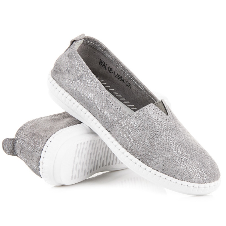 Slippers en cuir VINCEZA gris 1