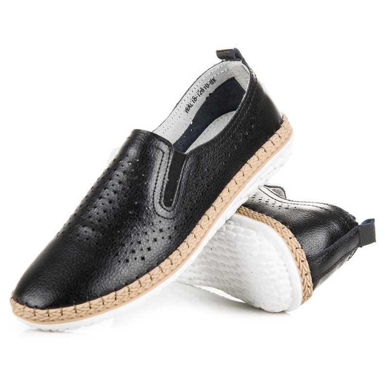 Espadrilles en cuir VINCEZA le noir 2 Espadrilles en cuir VINCEZA le noir 2