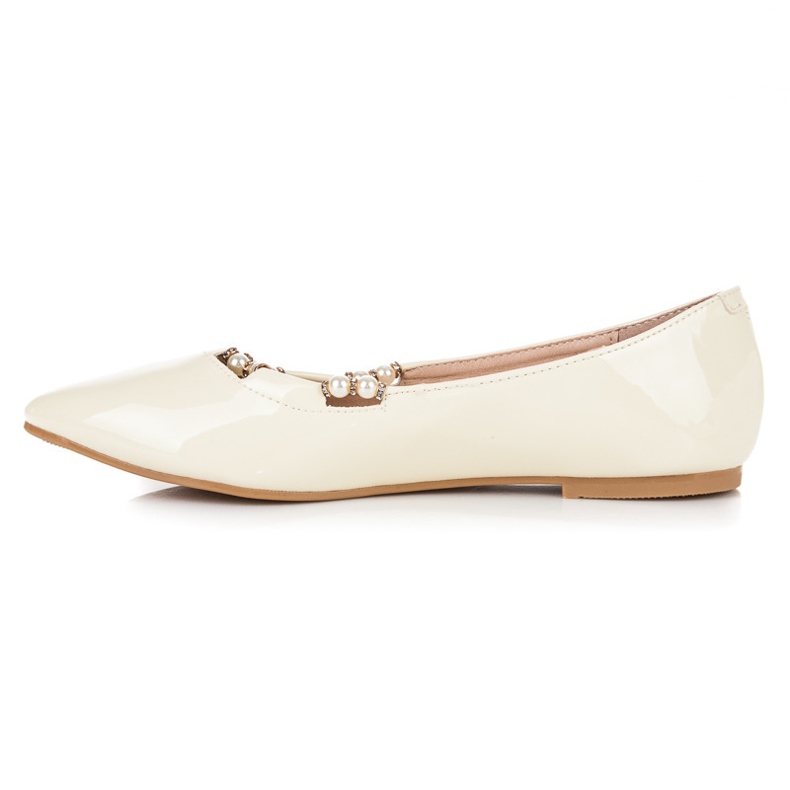 Vices Ballerines laquées en étaux pointus jaune 1