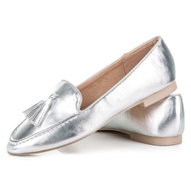 Vices de mocassins en argent gris 2