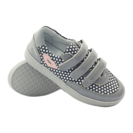 Bartek Chaussures Velcro Grises À Pois 35651 rose blanche 3