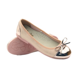 American Club Ballerines à nœud américain rose jaune blanc 3