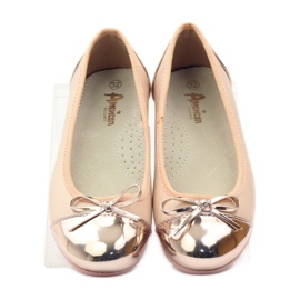 American Club Ballerines à nœud américain rose jaune blanc 4