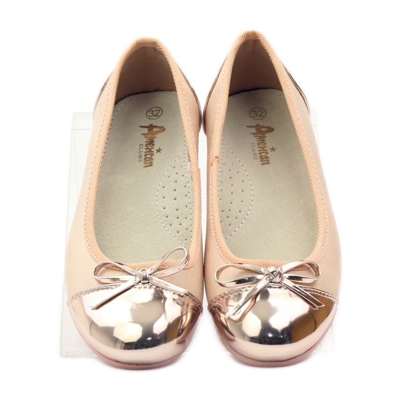 American Club Ballerines à nœud américain rose jaune blanche 4