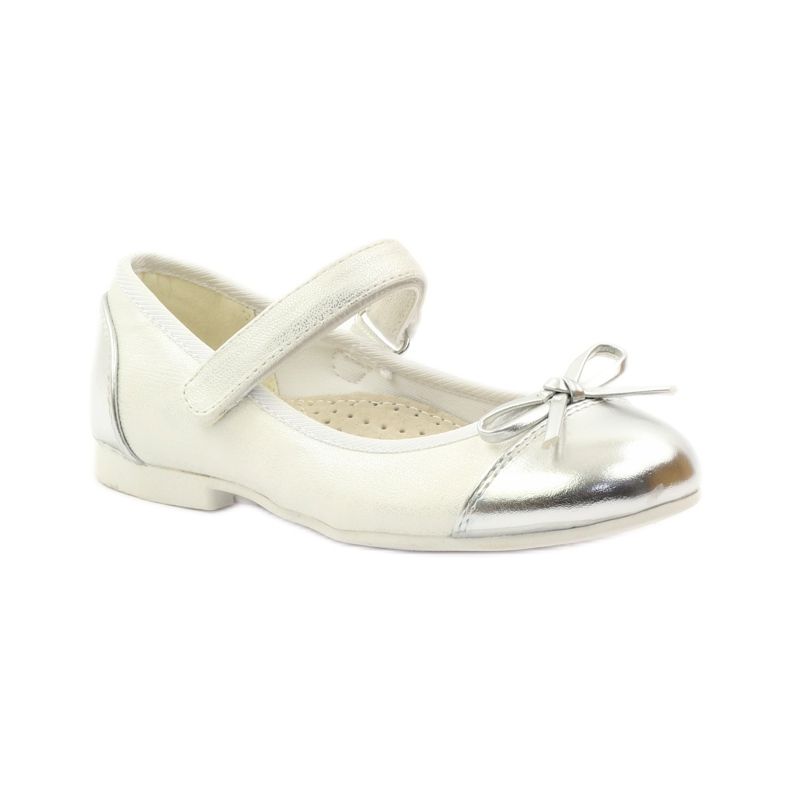 American Club Ballerines velcro pompes American 14297 gris blanche 1