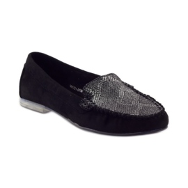 Mocassins en daim Sergio Leone 721 noir gris 1