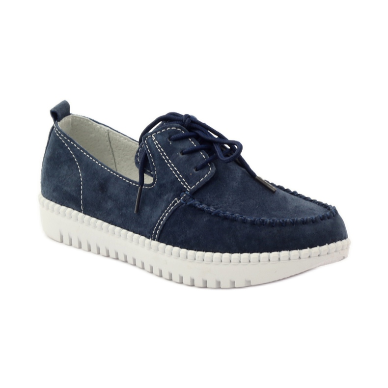 Chaussures Creepers en cuir Filippo 020 bleu marine 1