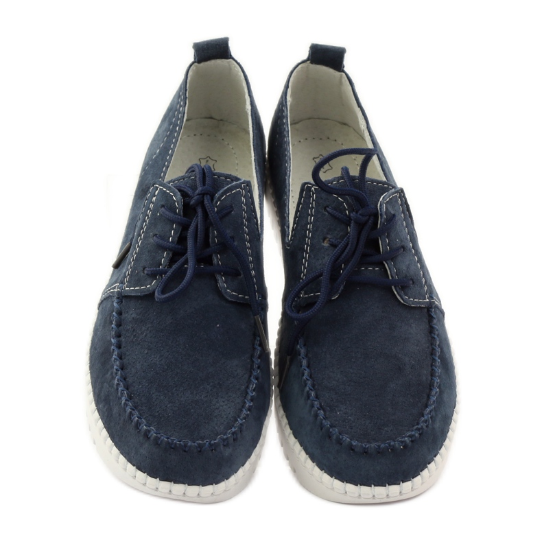 Chaussures Creepers en cuir Filippo 020 bleu marine 4