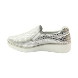 Chaussures de sport en cuir Slipony Filippo 204 blanc gris 2