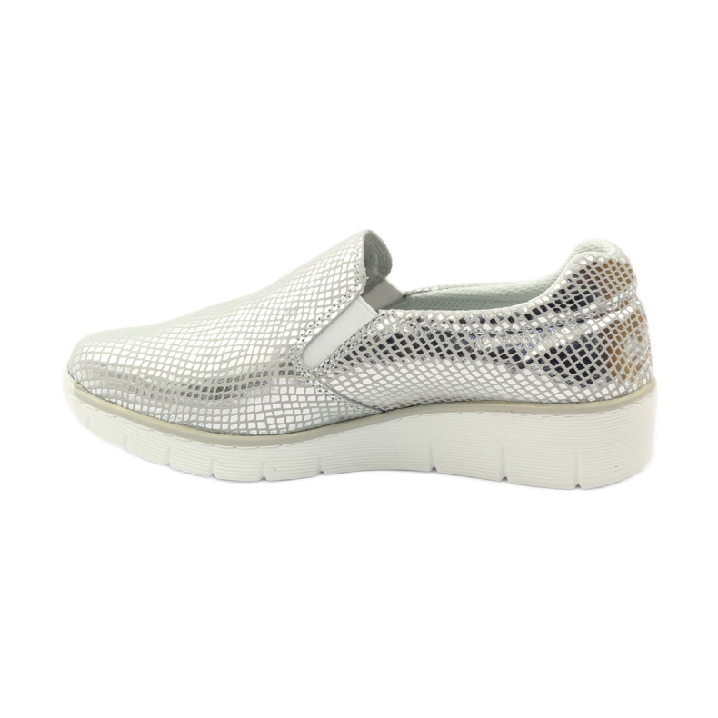 Chaussures de sport en cuir Slipony Filippo 204 blanc gris 2