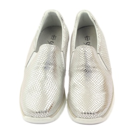 Chaussures de sport en cuir Slipony Filippo 204 blanc gris 4