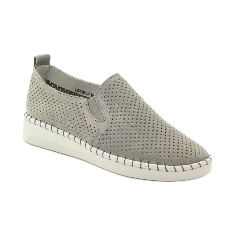 Cuir Slipony Filippo 063 gris 1