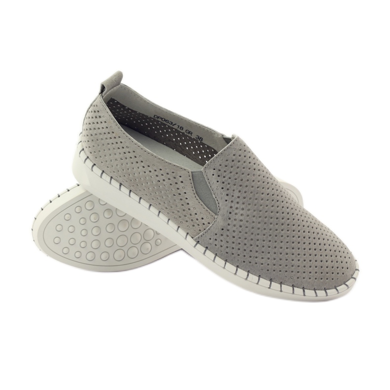 Cuir Slipony Filippo 063 gris 3