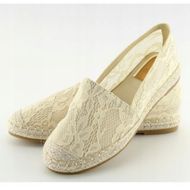 Espadrilles en dentelle beige BB15P Beige 1