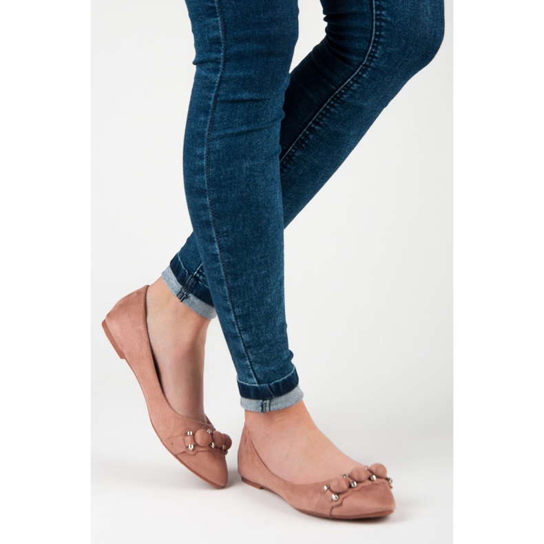 Seastar Ballerine En Daim En Spitz rose 2