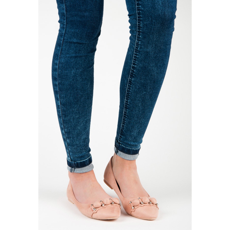 Seastar Ballerines col V en daim rose 1