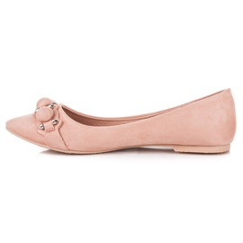 Seastar Ballerines col V en daim rose 5