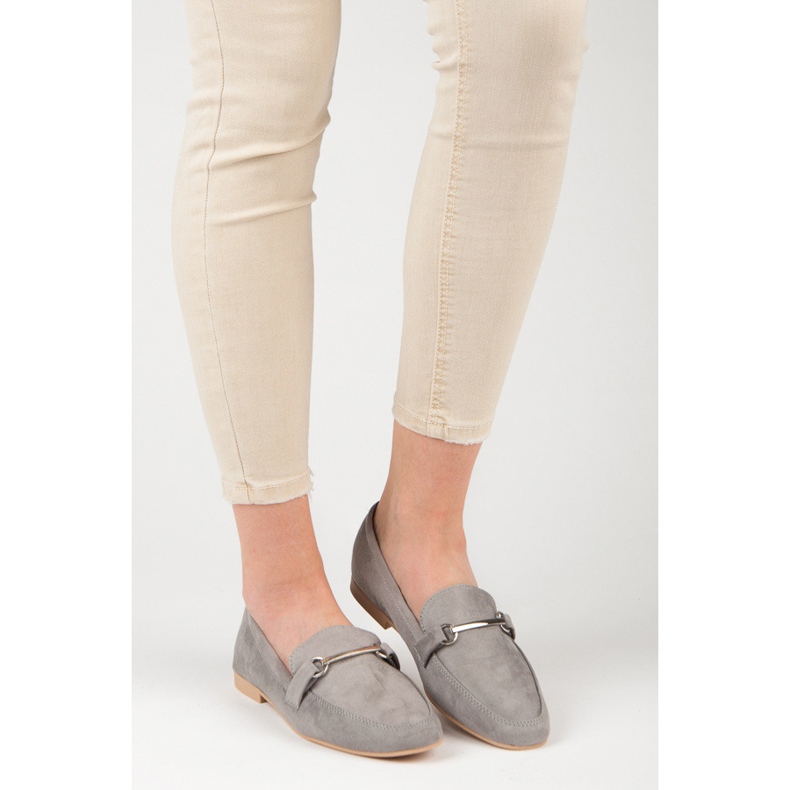 Mocassins vices femme gris 1