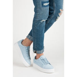 Seastar Baskets en daim sur la plateforme bleu 2