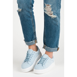 Seastar Baskets en daim sur la plateforme bleu 1
