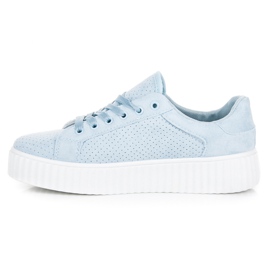 Seastar Baskets en daim sur la plateforme bleu 5