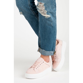 Seastar Baskets en daim sur la plate-forme rose 2