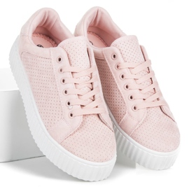 Seastar Baskets en daim sur la plate-forme rose 5