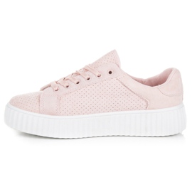 Seastar Baskets en daim sur la plate-forme rose 3
