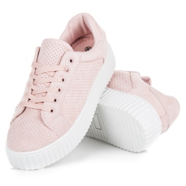 Seastar Baskets en daim sur la plate-forme rose 4