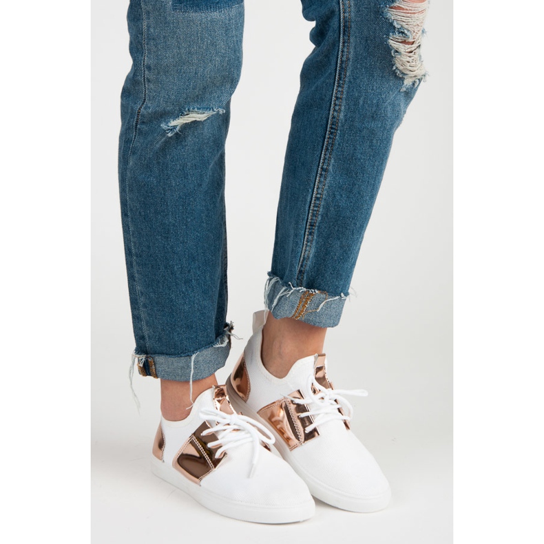 Baskets de sport femme blanche rose 1