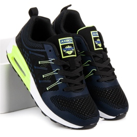 Ax Boxing Chaussures de sport confortables noir bleu vert 1