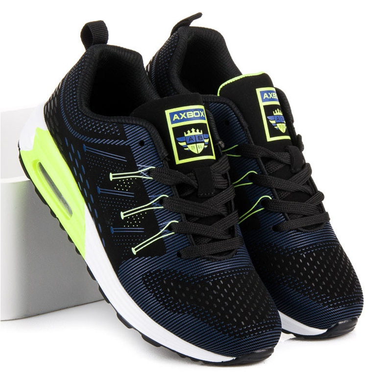 Ax Boxing Chaussures de sport confortables le noir bleu vert 1