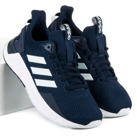 Adidas questar ride blanche bleu marin 1