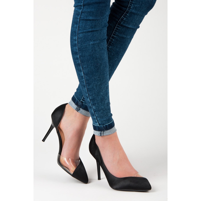 Épingles transparentes satinées noir 2