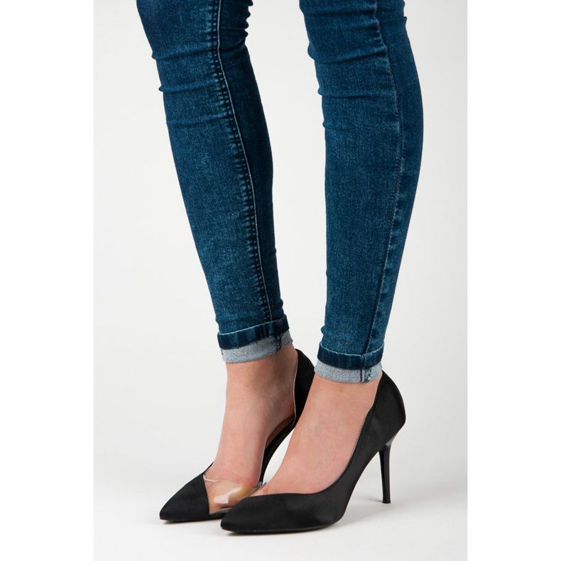 Épingles transparentes satinées noir 1