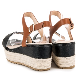 Seastar Sandales espadrilles compensées le noir 4