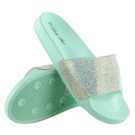 Chaussons en caoutchouc avec zircone cubique S20 LT.GREEN bleu 3