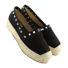 Espadrilles noires pour femmes 8333 noir le noir 4