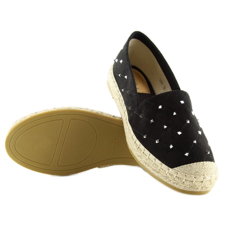 Espadrilles noires à clous 5481 noir 1