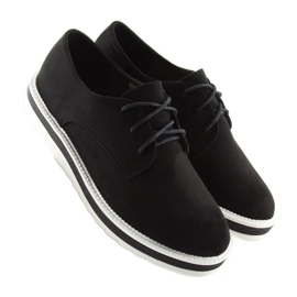Mocassins noirs à lacets noirs 2