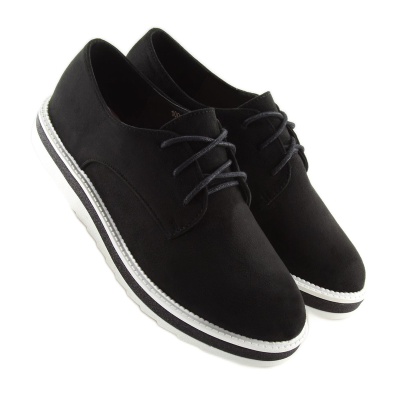 Mocassins noirs à lacets noirs 2